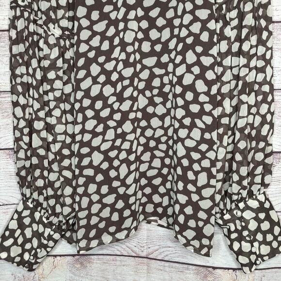 Ann Taylor Girly Romantic High Ruffle Neck Long Sleeve Flowy Blouse Size Medium - Picture 5 of 13